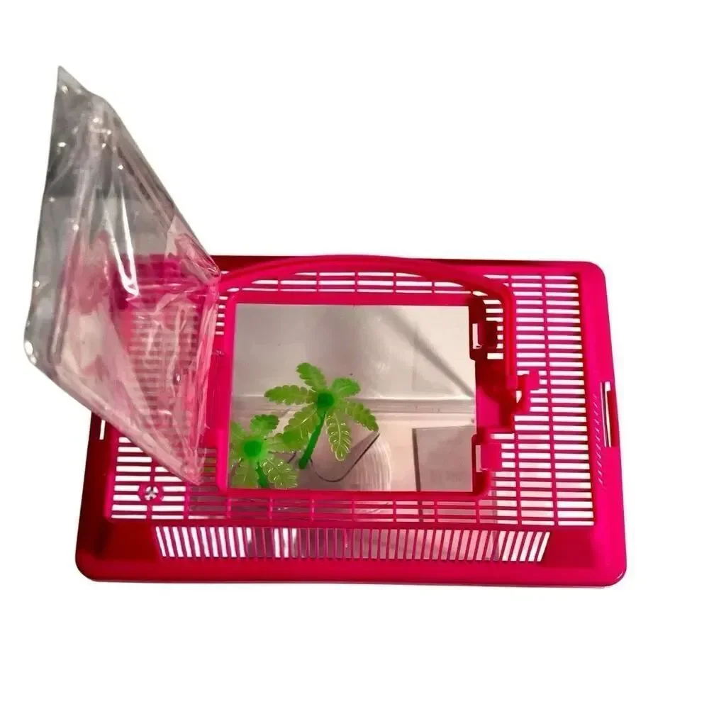 Portable Aquatic/Terrarium Tank, Plastic Carrier Cage with Lid and Handle NWT